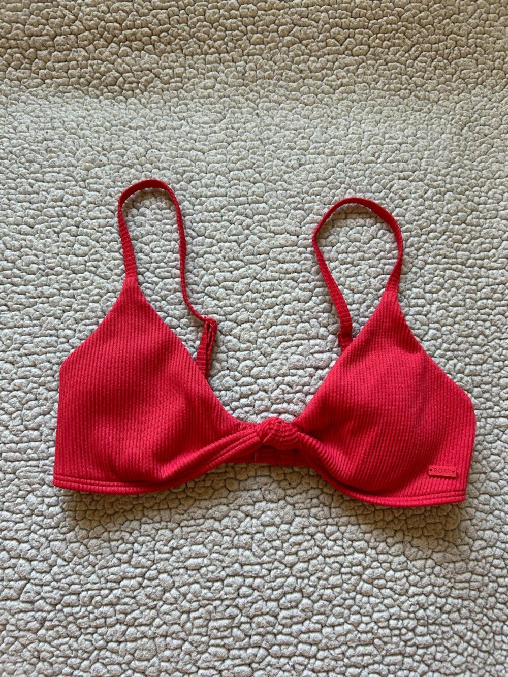 Roxy -- red/ orange, ribbed swim bikini top